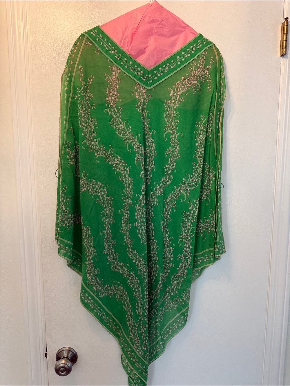 Emilio Pucci Green V-Neck Cotton Poncho